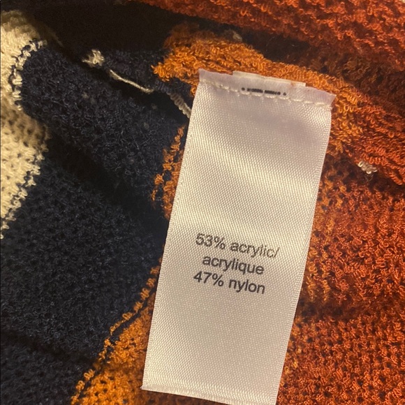 Maurices Cream and Orange Chevron Scoop Neck Sweater - Picture 7 of 7